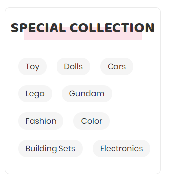 Toys Sidebar Tag Collection Section